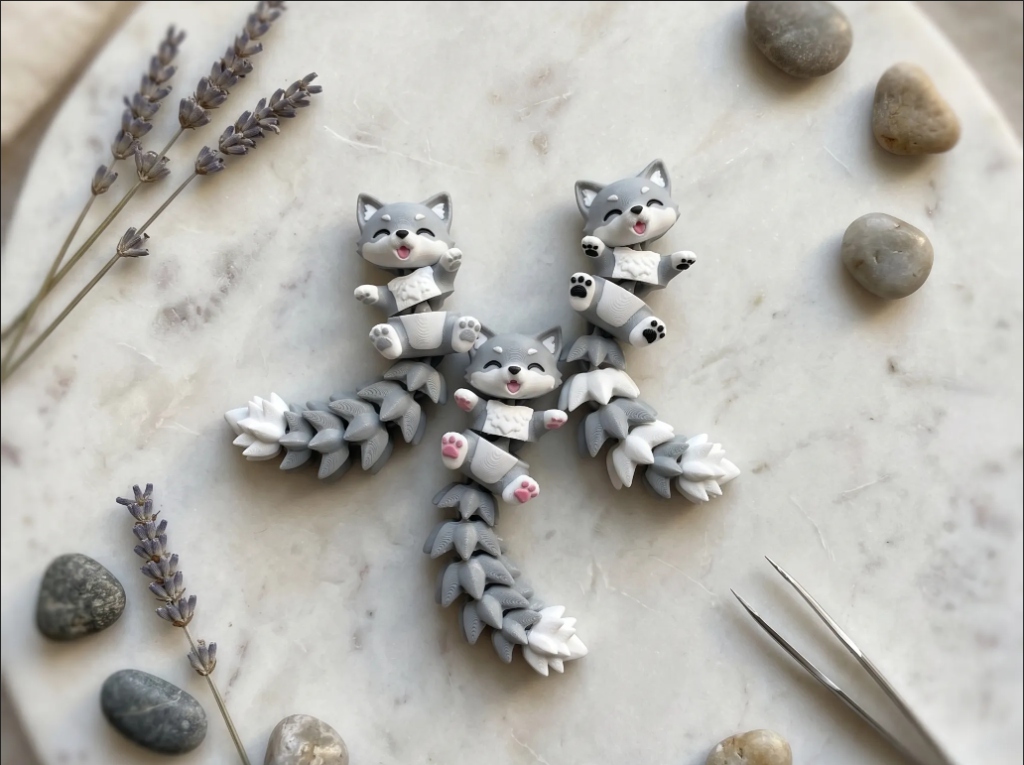 Flexi Wolf Keychain — 3D Prints Chennai